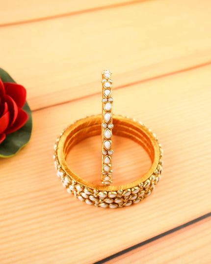 Kundan Bangles - Set of 4 - 2.6 inch - WL5997-1