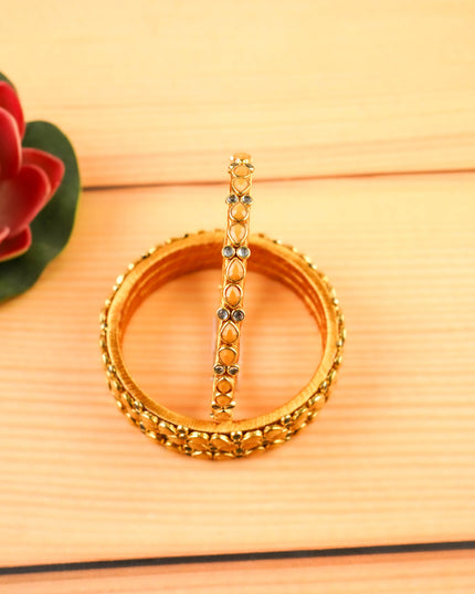 Kundan Bangles - Set of 4 - 2.8 inch - WL5997-2