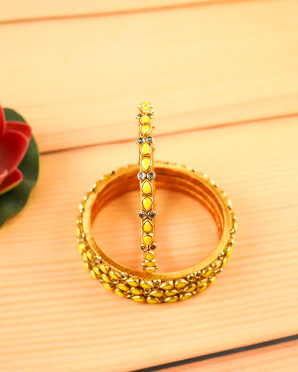 Kundan Bangles - Set of 4 - 2.8 inch - WL5997-2
