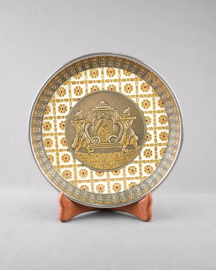 Meenakari Plate - Dholi - 9 inch - WL6000-2