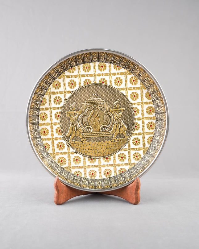 Meenakari Plate - Dholi - 9 inch - WL6000-2