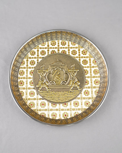 Meenakari Plate - Dholi - 9 inch - WL6000-2