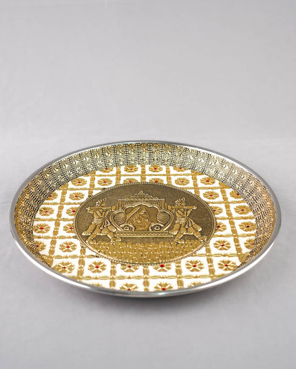 Meenakari Plate - Dholi - 9 inch - WL6000-2