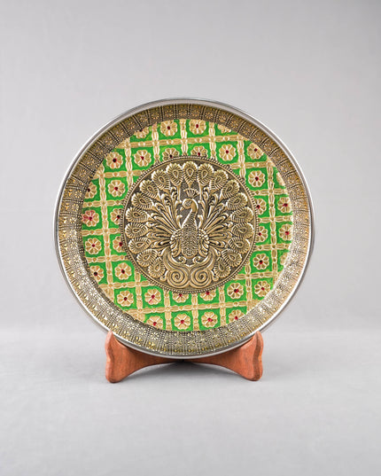 Meenakari Plate - Peacock - 9 inch - WL6000-3