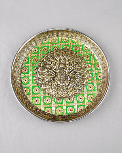 Meenakari Plate - Peacock - 9 inch - WL6000-3