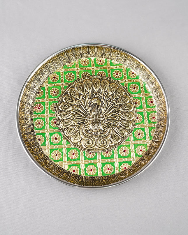 Meenakari Plate - Peacock - 9 inch - WL6000-3