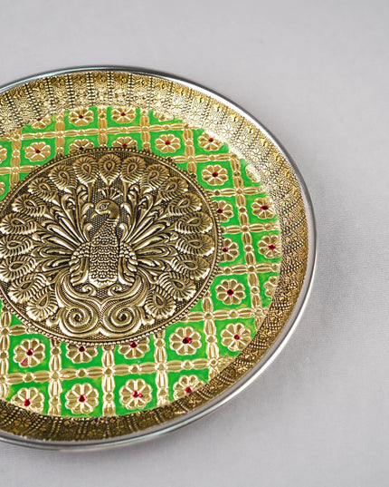 Meenakari Plate - Peacock - 9 inch - WL6000-3