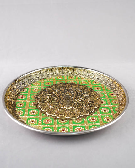Meenakari Plate - Peacock - 9 inch - WL6000-3