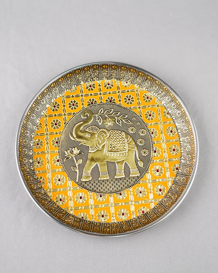 Meenakari Plate - Elephant - 9 inch - WL6000-4