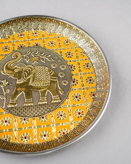 Meenakari Plate - Elephant - 9 inch - WL6000-4