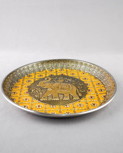 Meenakari Plate - Elephant - 9 inch - WL6000-4
