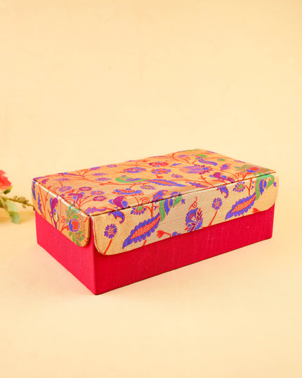 Raw Silk with Paithani Jewel Box - 11x7 inch - WL6001