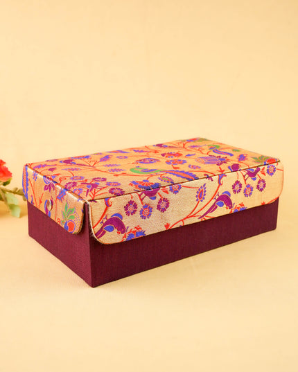 Raw Silk with Paithani Jewel Box - 11x7 inch - WL6001