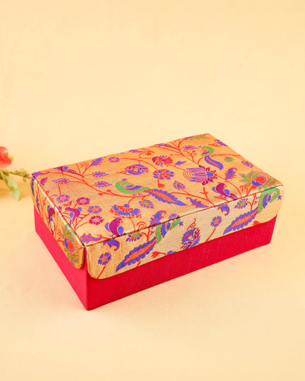Raw Silk with Paithani Jewel Box - 11x7 inch - WL6001