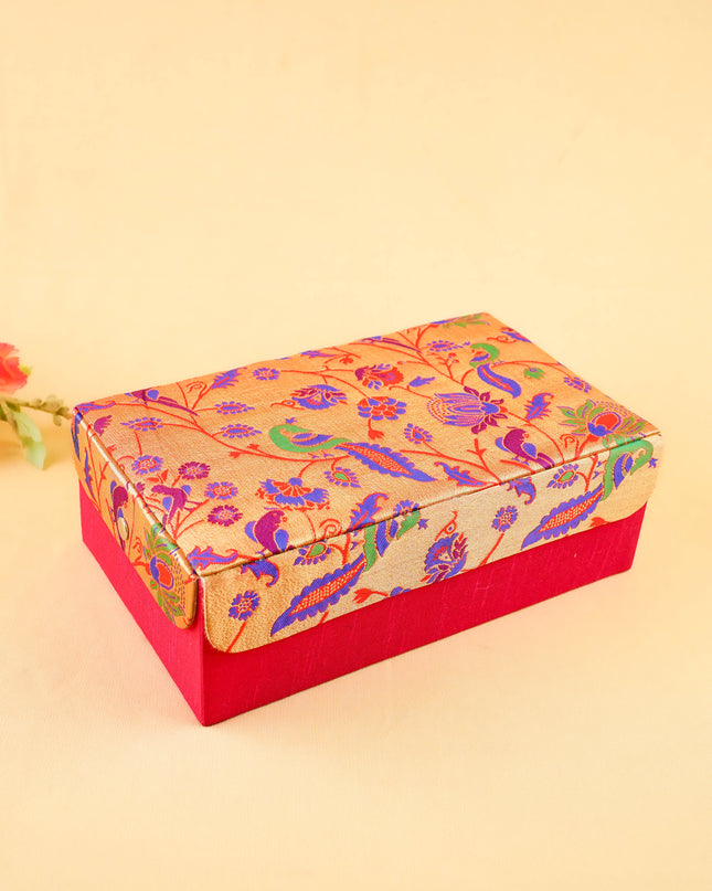 Raw Silk with Paithani Jewel Box - 11x7 inch - WL6001