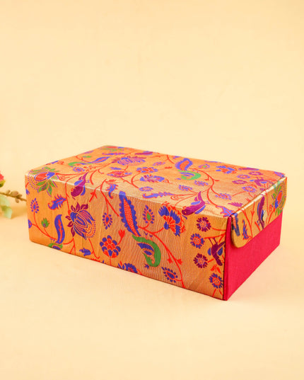 Raw Silk with Paithani Jewel Box - 11x7 inch - WL6001