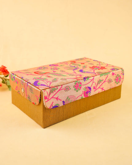 Raw Silk with Paithani Jewel Box - 11x7 inch - WL6001