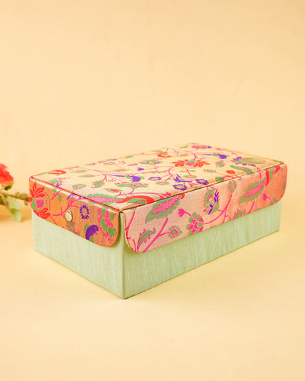 Raw Silk with Paithani Jewel Box - 11x7 inch - WL6001