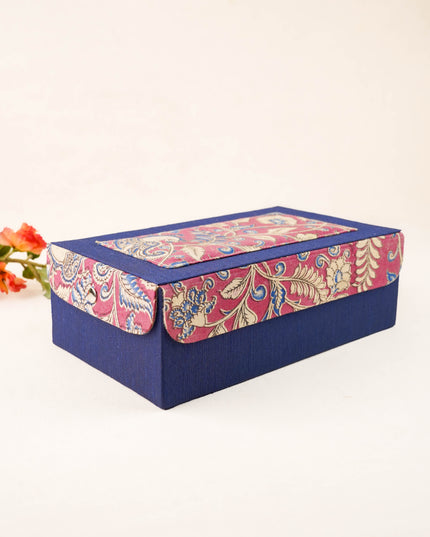 Raw Silk with Kalamkari Jewel Box - 11x7 inch - WL6002