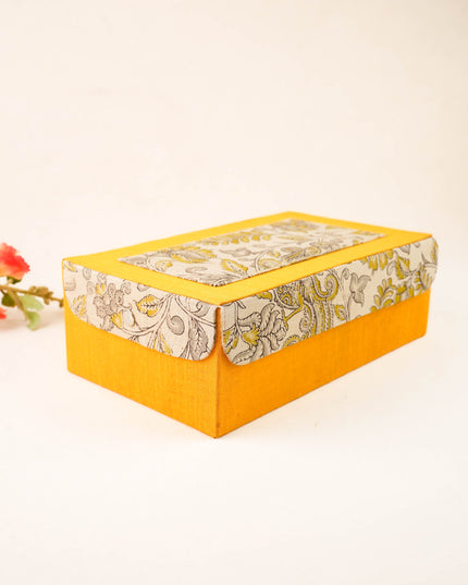 Raw Silk with Kalamkari Jewel Box - 11x7 inch - WL6002