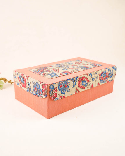 Raw Silk with Kalamkari Jewel Box - 11x7 inch - WL6002