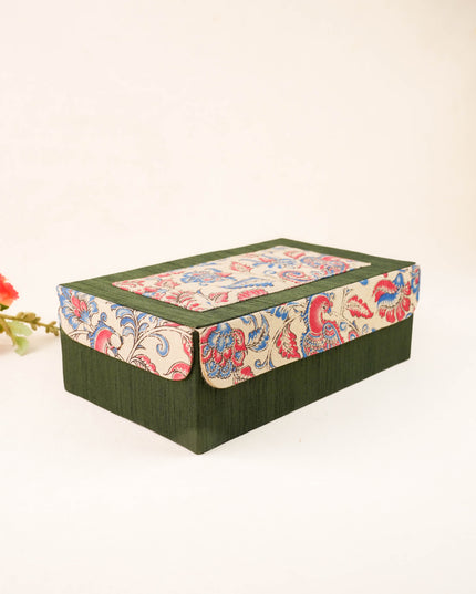 Raw Silk with Kalamkari Jewel Box - 11x7 inch - WL6002