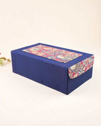 Raw Silk with Kalamkari Jewel Box - 11x7 inch - WL6002