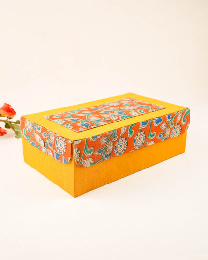 Raw Silk with Kalamkari Jewel Box - 11x7 inch - WL6002