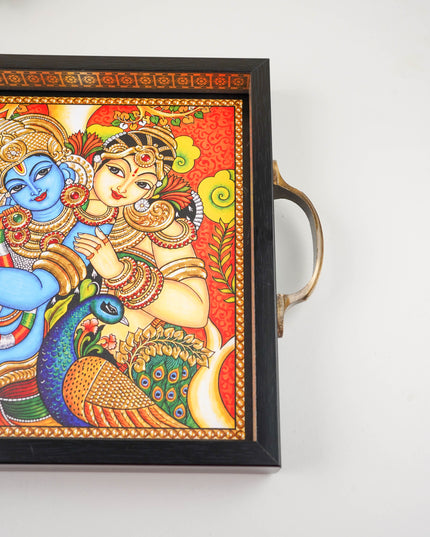 Radhakrishna Printed Tray with Handle - 11x9 inch - WL6004