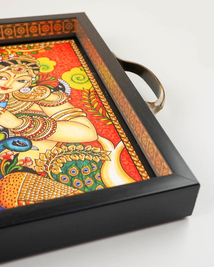 Radhakrishna Printed Tray with Handle - 11x9 inch - WL6004