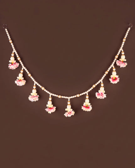 White Beads Thoran with Lotus - WL6006