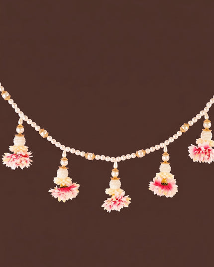 White Beads Thoran with Lotus - WL6006