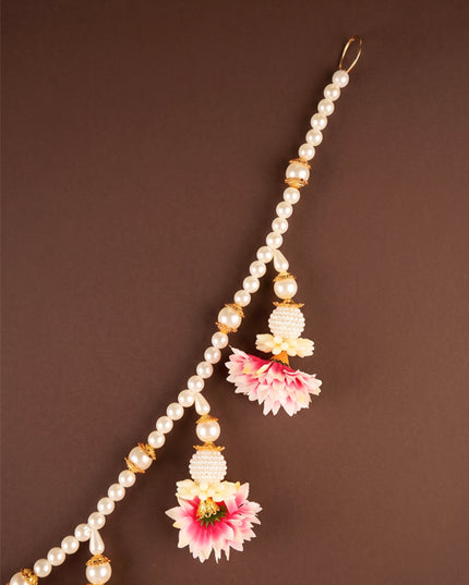 White Beads Thoran with Lotus - WL6006