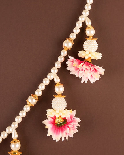 White Beads Thoran with Lotus - WL6006
