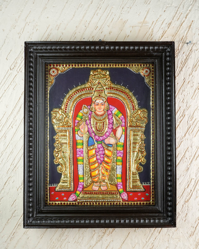 Tanjore Painting - Murugan - Semi Embossed - 18x14 inch - WL6010