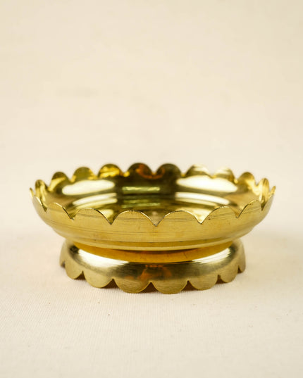 Brass Shree Yantra Lotus Bowl - 5 inch - WL6014-2
