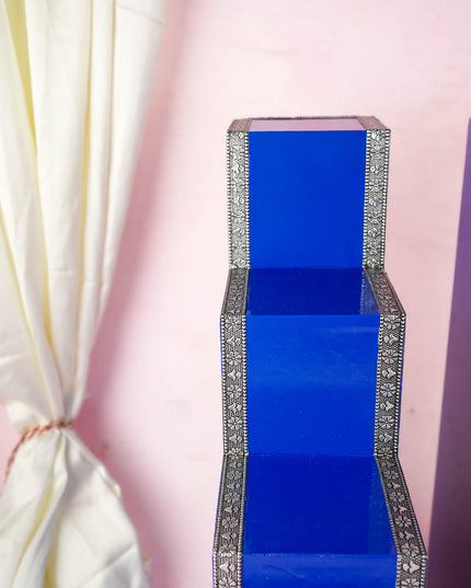 Decorative 5 Step Diya Padi - Blue - Set of 2 - WL6015-1