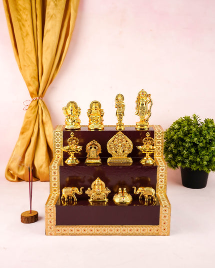 Swarna Golu - Gold Oxidized 3 Step Golu Padi & Zinc Alloy Idols - WL6020-1