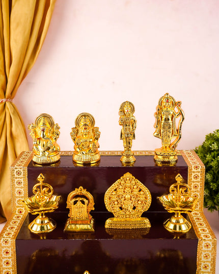 Swarna Golu - Gold Oxidized 3 Step Golu Padi & Zinc Alloy Idols - WL6020-1