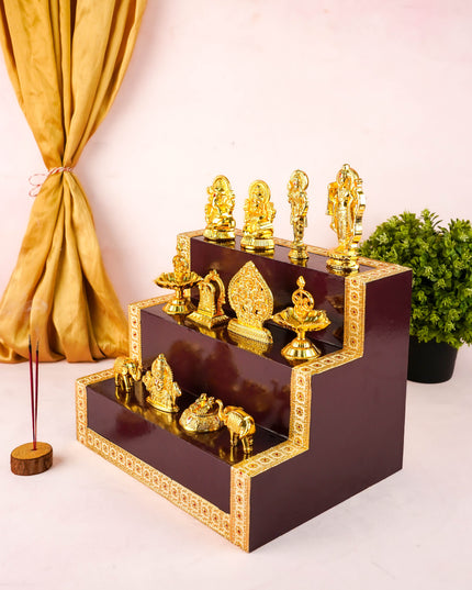 Swarna Golu - Gold Oxidized 3 Step Golu Padi & Zinc Alloy Idols - WL6020-1