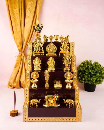 Swarna Golu - Gold Oxidized 5 Step Golu Padi & Zinc Alloy Idols - WL6021-1