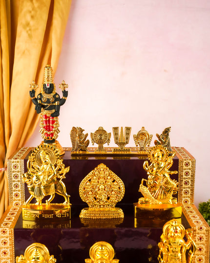 Swarna Golu - Gold Oxidized 5 Step Golu Padi & Zinc Alloy Idols - WL6021-1