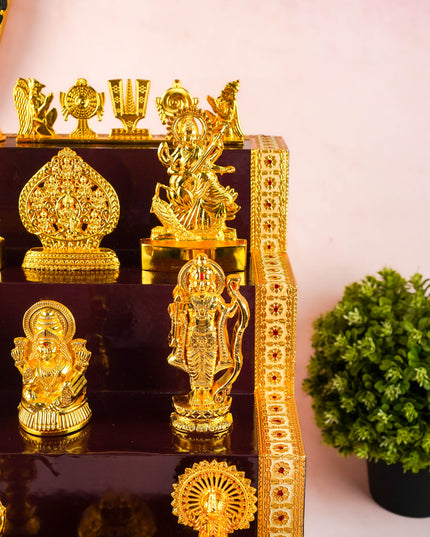 Swarna Golu - Gold Oxidized 5 Step Golu Padi & Zinc Alloy Idols - WL6021-1