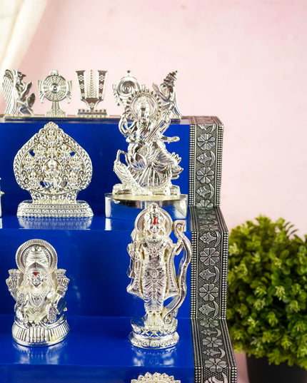 Swarna Golu - Silver Oxidized 5 Step Golu Padi & Zinc Alloy Idols - WL6021-2