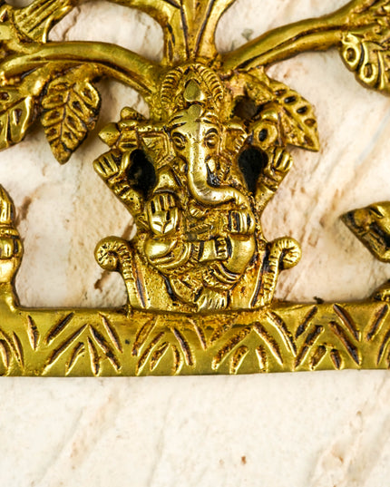 Brass Ganesha with Tree - 5 inch - WL6031