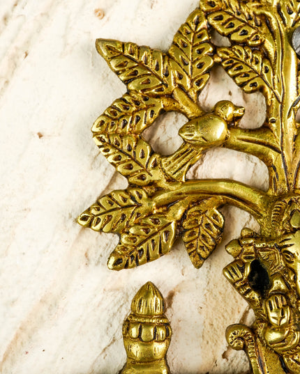 Brass Ganesha with Tree - 5 inch - WL6031