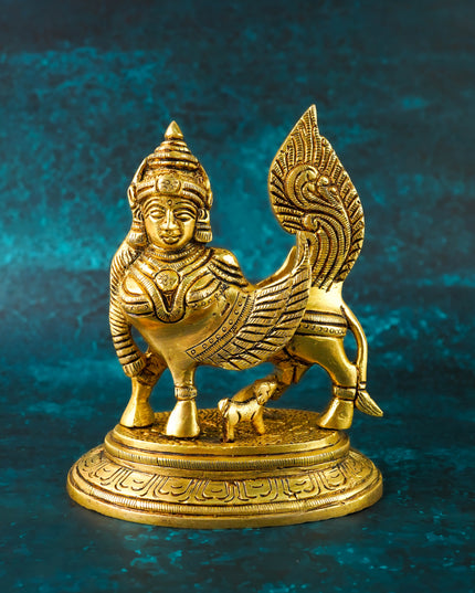 Brass Kamadhenu Idol - 6 inch - WL6033