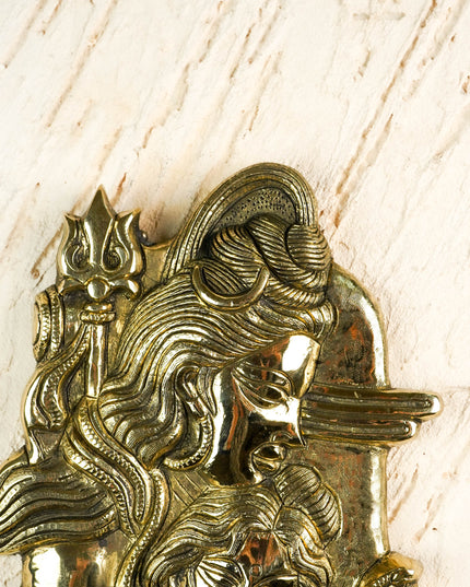 Brass Shivan Parvathi Wall Hanging - 10 inch - WL6035
