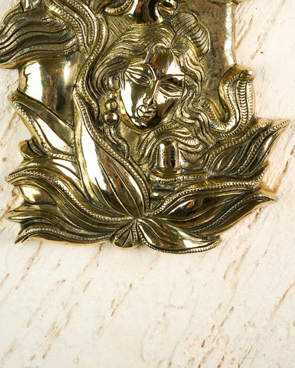 Brass Shivan Parvathi Wall Hanging - 10 inch - WL6035