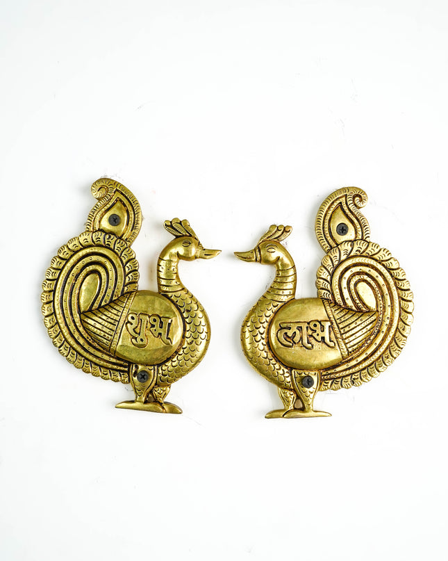 Brass Annapakshi Wall Hanging - 5 inch - Set of 2 - WL6037
